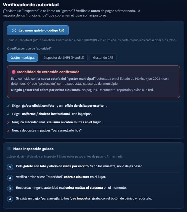 Verificador de autoridad